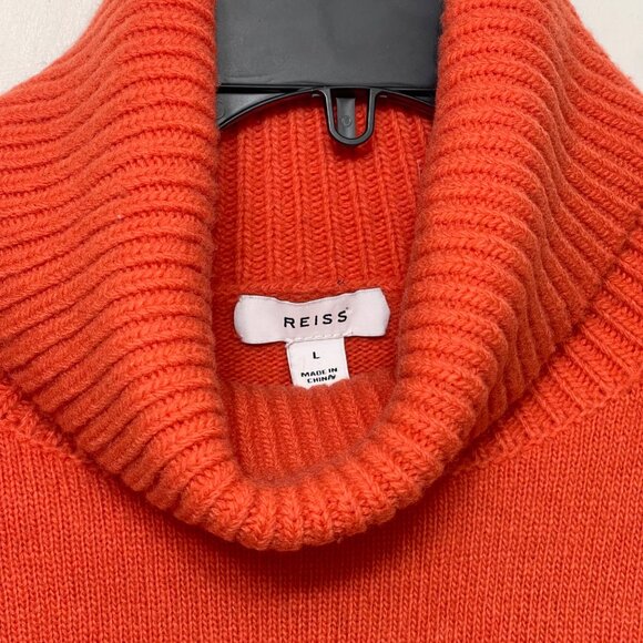 REISS Edina Cashmere Blend Roll Neck Sweater in Orange Size L - Picture 10 of 13